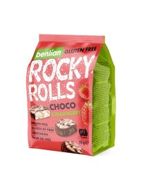Benlian Rocky Rolls Choco Strawberry Rice Cakes 70gr