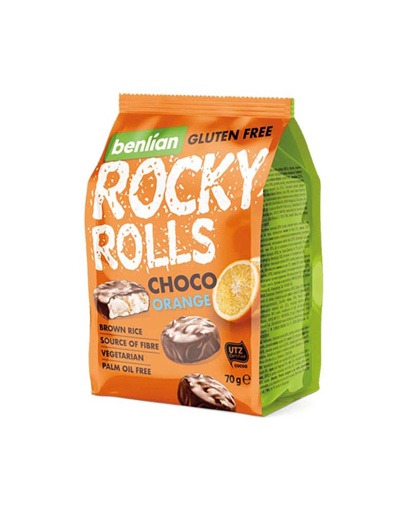 Benlian Rocky Rolls Choco Orange Rice Cakes 70gr