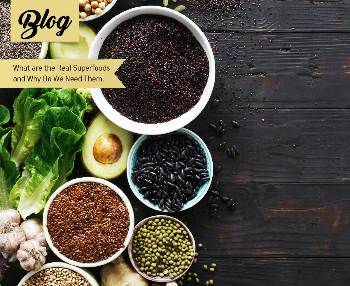 1. Super food or vegetarian food concept. Seeds, cereals, beans, vegetables, herbs for healthy cooking on dark wooden background top view with copy space.